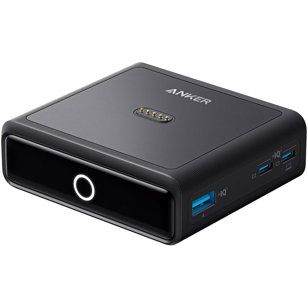 Anker ladestasjon for ekstern batteri Prime, 100W, 5A, 1 x Pogo Pin - 1 x USB-C - 2 x USB-A, Svart A1902311