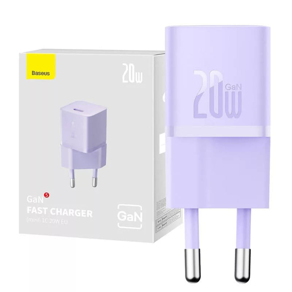 Baseus Nettlader, 20W, 3A, 1 x USB-C, Lilla CCGN050105