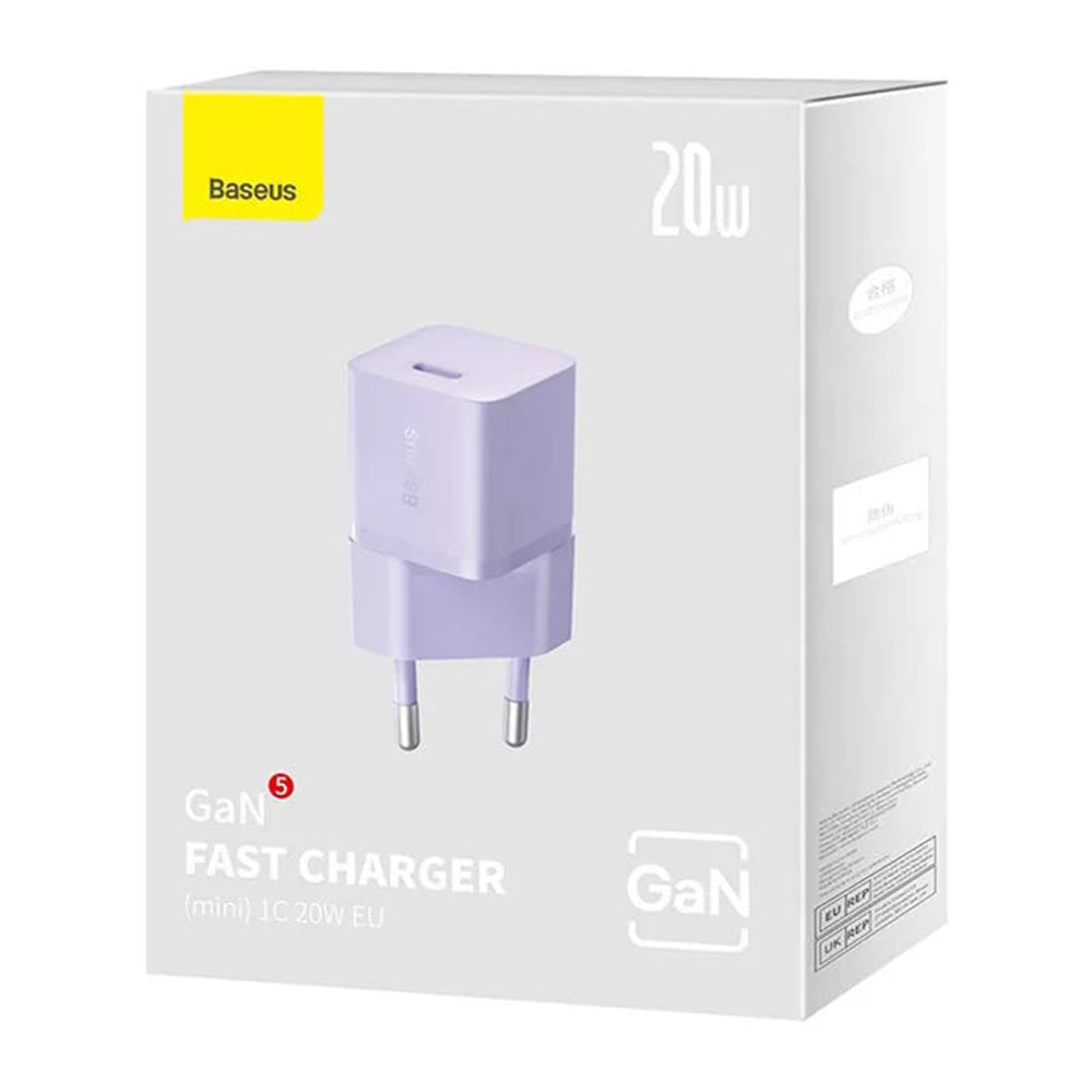 Baseus Nettlader, 20W, 3A, 1 x USB-C, Lilla CCGN050105