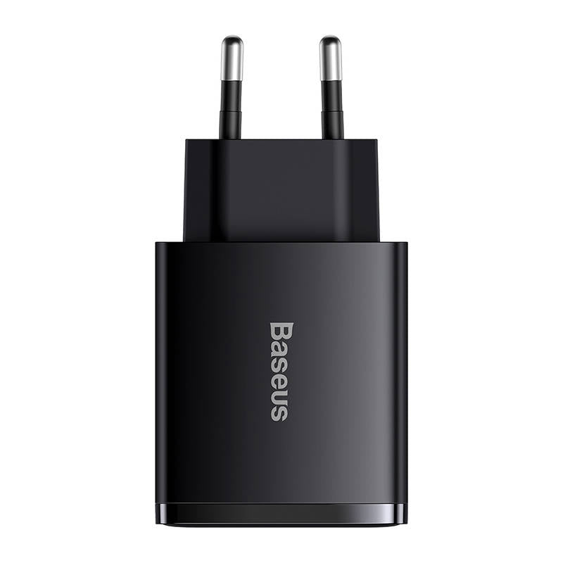 Nettverkslader Baseus Compact, 30W, 3A, 1 x USB-C - 2 x USB-A, svart CCXJ-E01