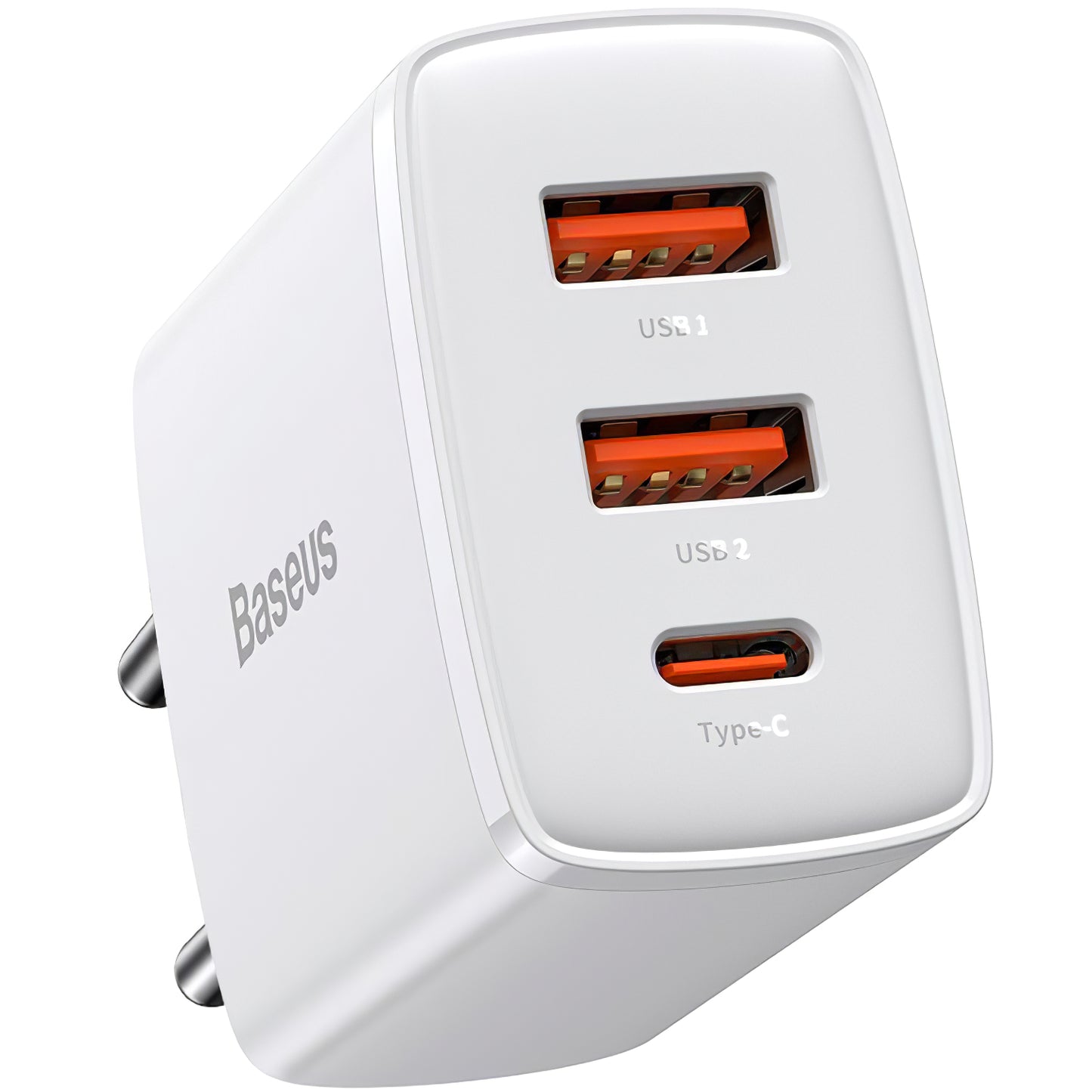 Nettverkslader Baseus Compact, 30 W, 1 x USB-C - 2 x USB-A, hvit CCXJ-E02