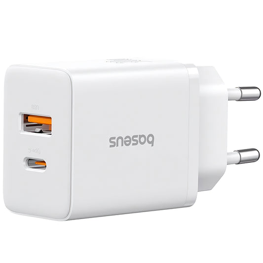 Nettverkslader Baseus Cube, 30W, 2,4A, 1 x USB-A - 1 x USB-C, hvit P10111404213-00