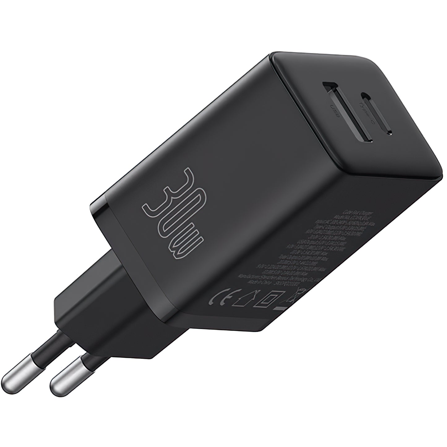 Nettverkslader Baseus Cube, 30W, 2,4A, 1 x USB-A - 1 x USB-C, svart P10111404113113-00