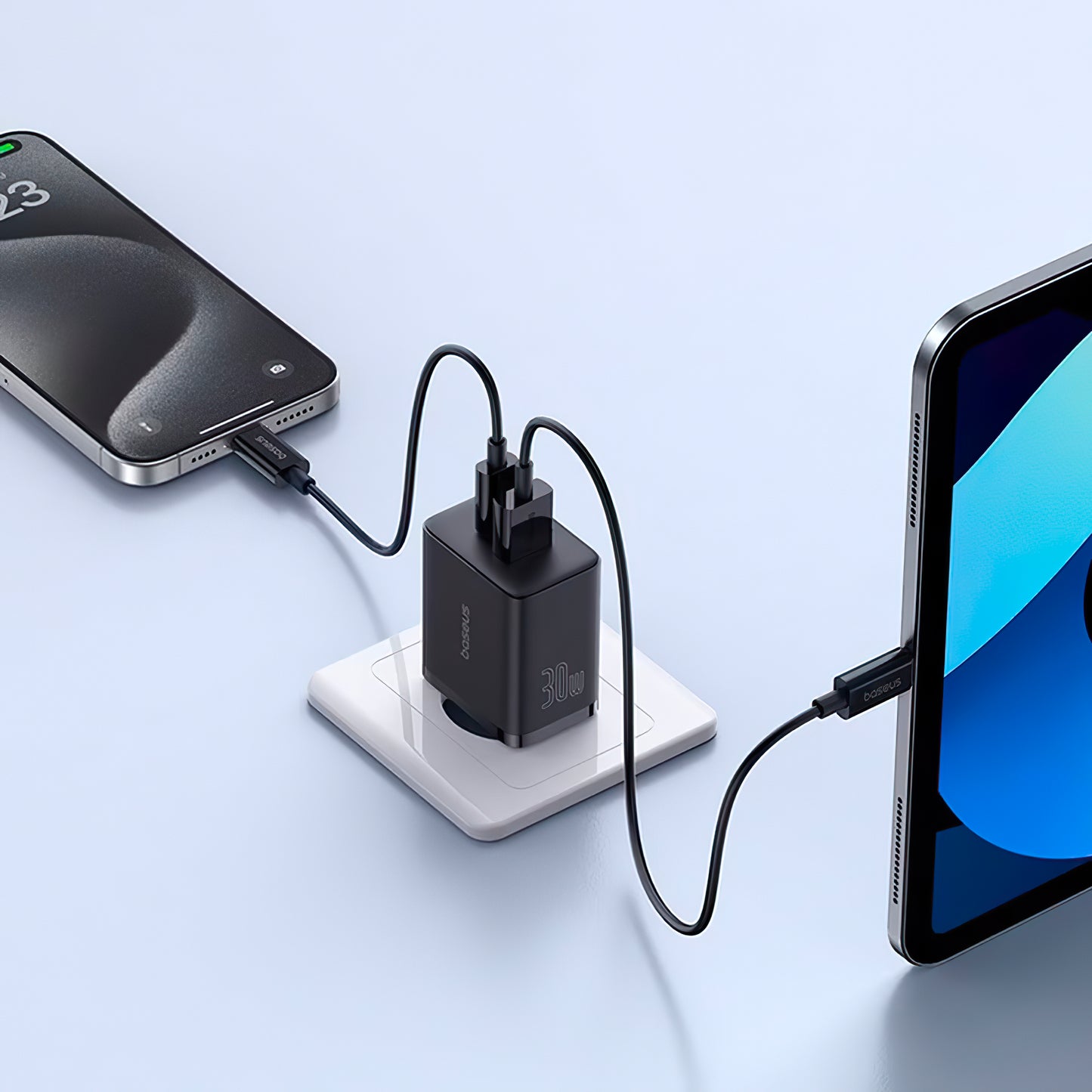 Nettverkslader Baseus Cube, 30W, 2,4A, 1 x USB-A - 1 x USB-C, svart P10111404113113-00