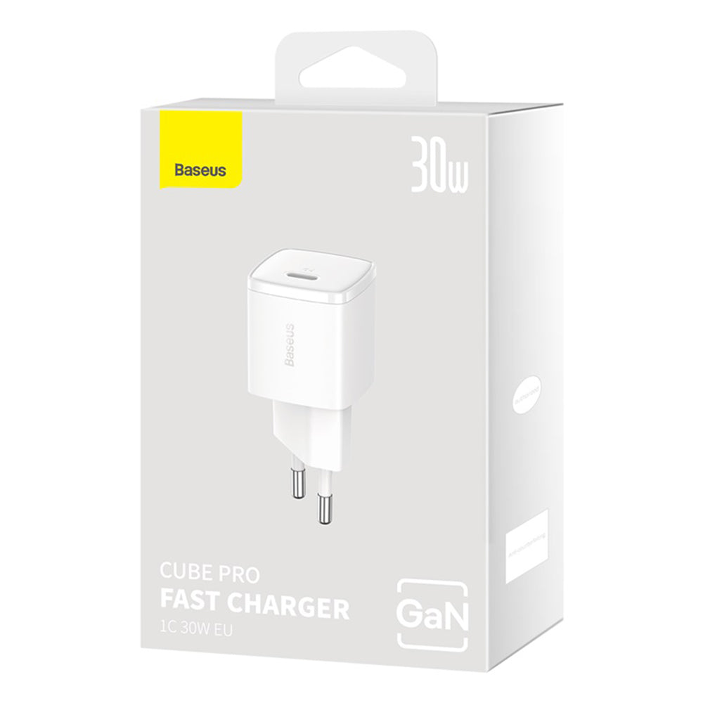 Baseus Cube Pro nettverkslader, 30W, 3A, 1 x USB-C, Hvit CCXF000302