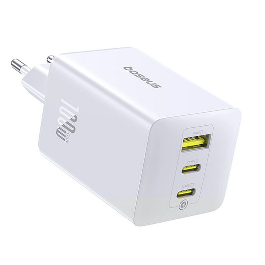 Baseus EnerFill FE11 nettverkslader, 100W, 5A, 1 x USB-A - 2 x USB-C, Hvit P10182102213-00