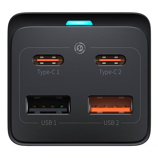Baseus Gain3 Pro PowerStrip-forlengelseskabel, 65W, 3A, 2 x USB-A - 2 x USB-C - 1 x Schuko, svart PSZM000901