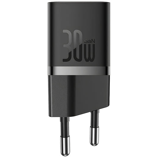 Baseus GaN GaN Mini 1C nettverkslader, 30W, 3A, 1 x USB-C, svart CCGN070401