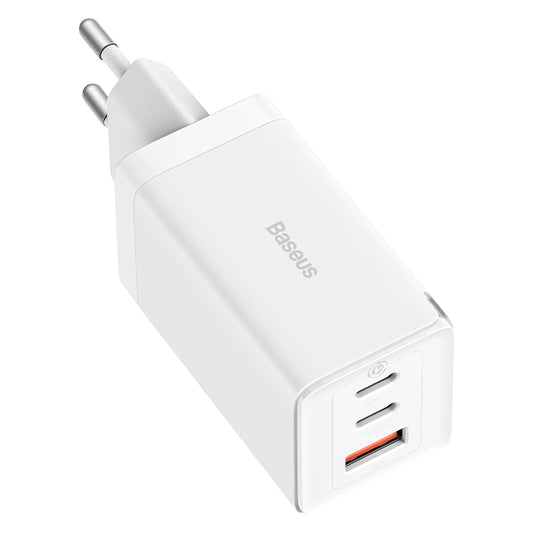 Nettlader Baseus GaN5 Pro, 65W, 3.25A, 1 x USB-A - 2 x USB-C, Hvit CCGP120202