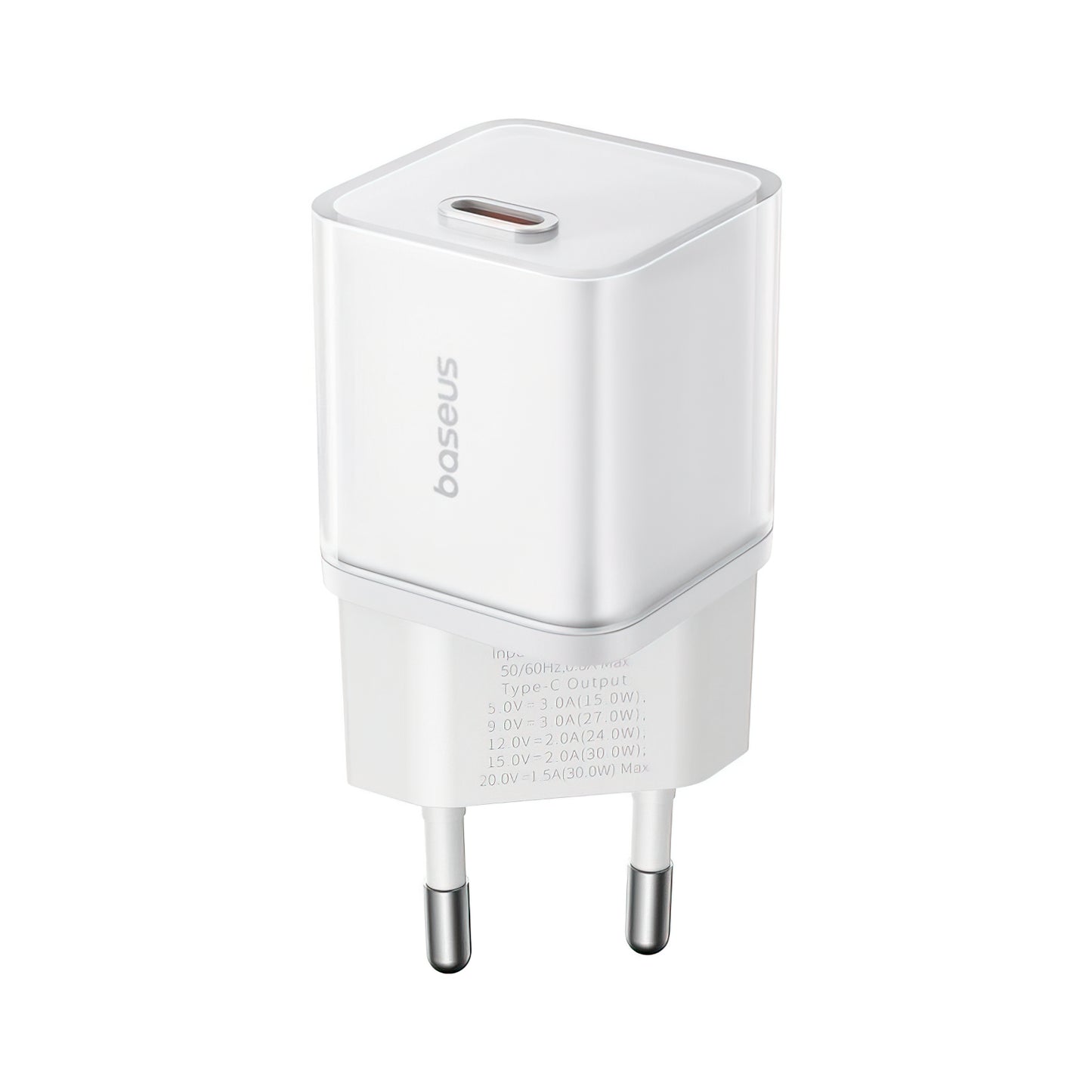 Baseus GaN5S nettverkslader, 30W, 3A, 1 x USB-C, Hvit P10162504213-00