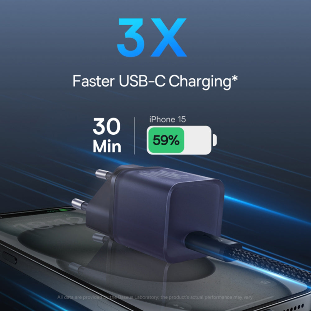 Nettlader Baseus GaN5S, 30W, 3A, 1 x USB-C, Lilla P10162504523-00