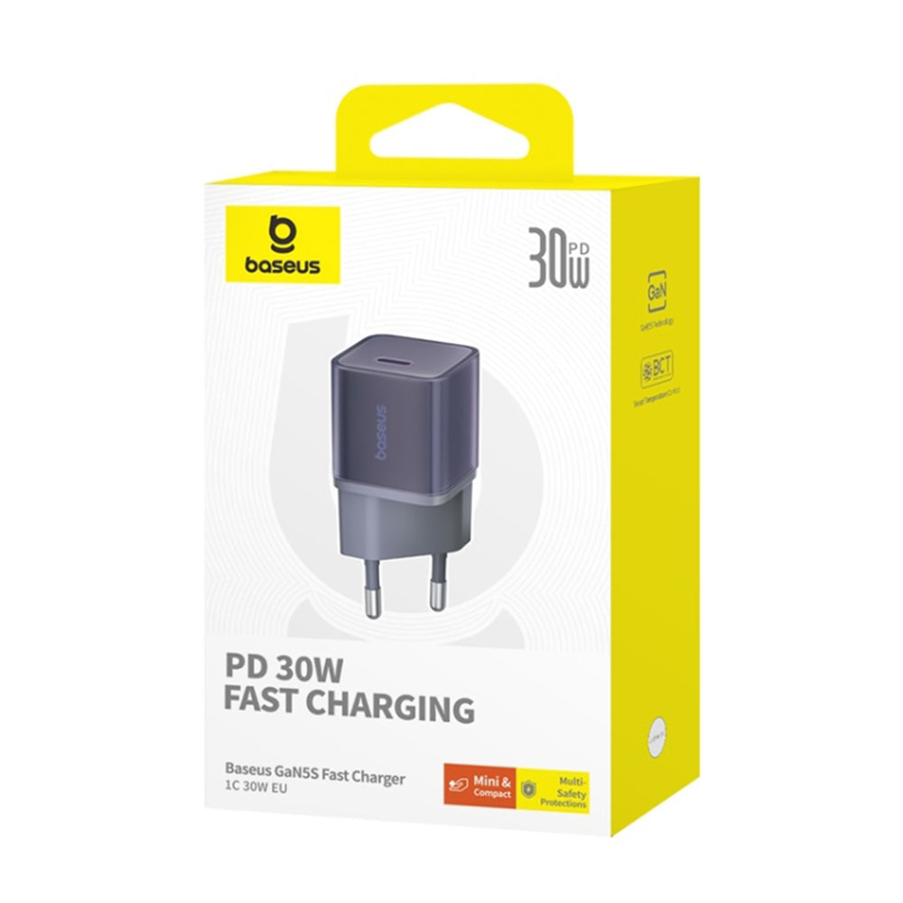 Nettlader Baseus GaN5S, 30W, 3A, 1 x USB-C, Lilla P10162504523-00