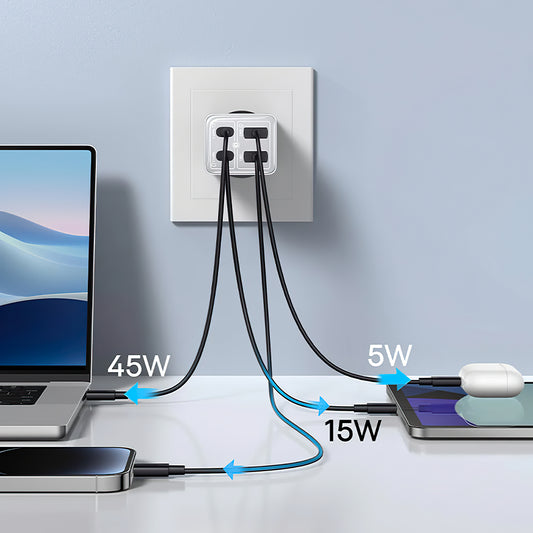 Nettverkslader Baseus GaN6 Pro, 65W, 3,25A, 2 x USB-A - 2 x USB-C, hvit
