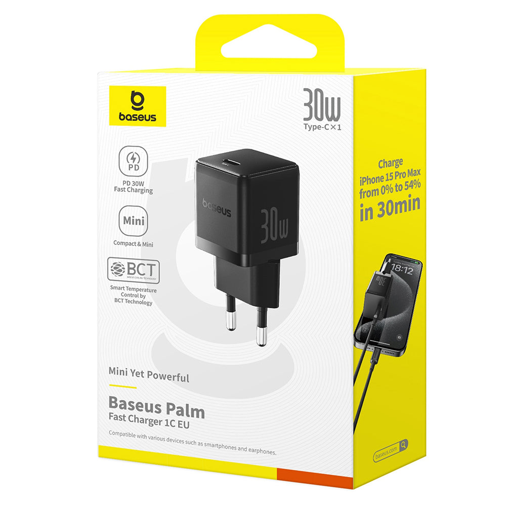 Baseus Palm Nettlader, 30W, 3A, 1 x USB-C, Svart P10111605113-00