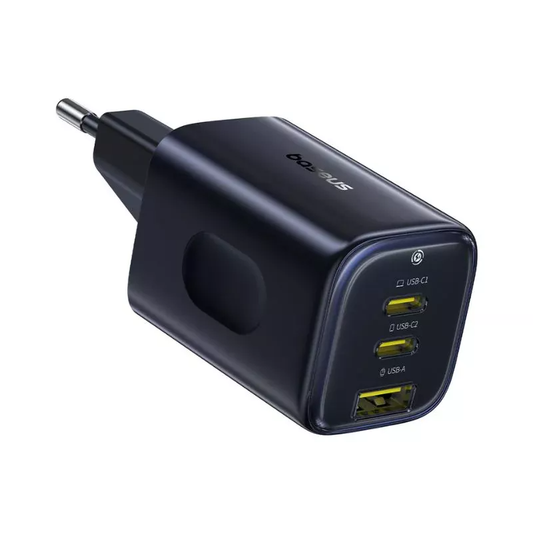 Baseus PicoGo AE11 nettverkslader, 67W, 1 x USB-A - 2 x USB-C, Svart E0121200
