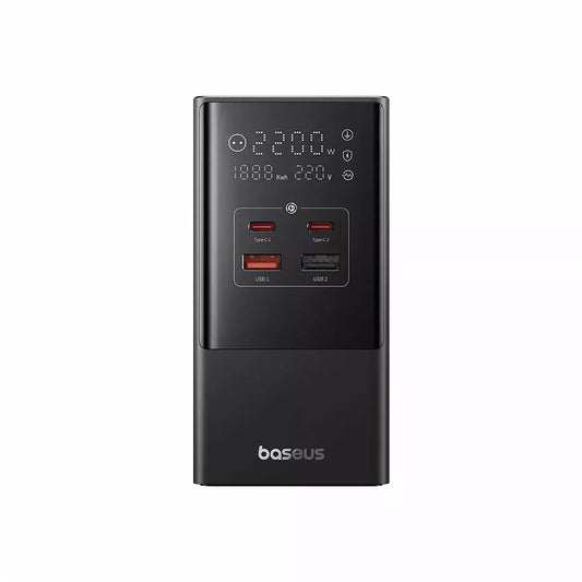 Baseus PowerCombo skjøteledning, 35W, 5A, 2 x USB-A - 2 x USB-C - 3 x Schuko, svart E00023606113-00