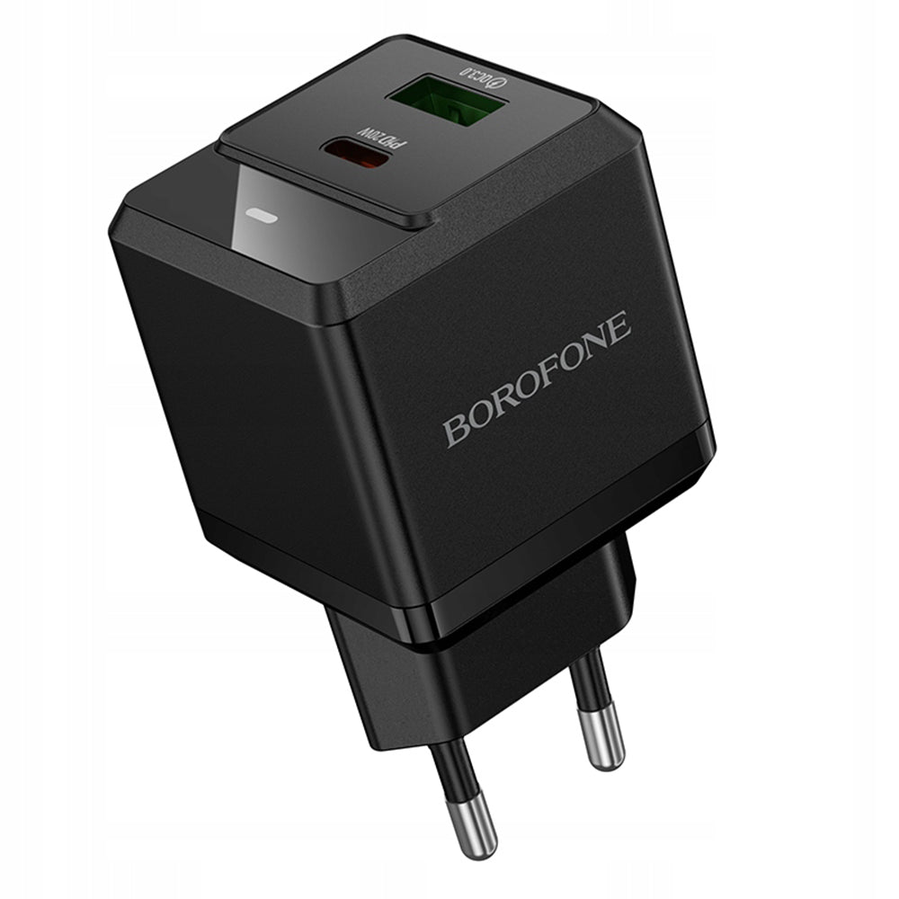 Nettlader Borofone BN19 Intenso, 20W, 3A, 1 x USB-A - 1 x USB-C, Svart