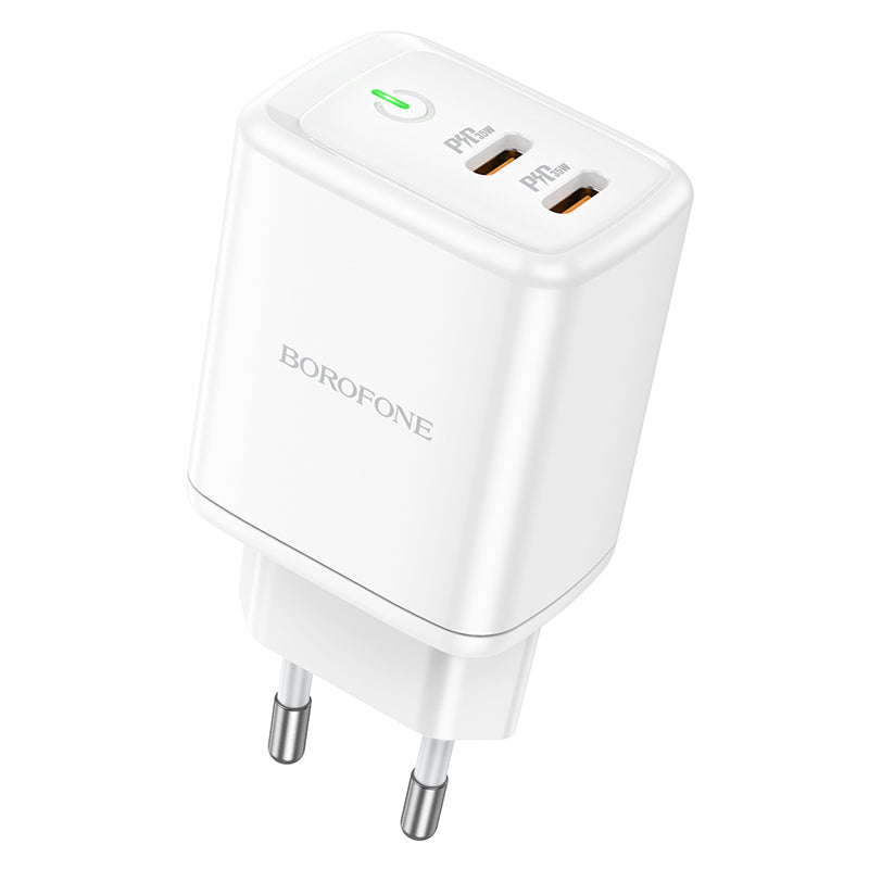 Nettverkslader Borofone BN9, 35W, 3A, 2 x USB-C, hvit