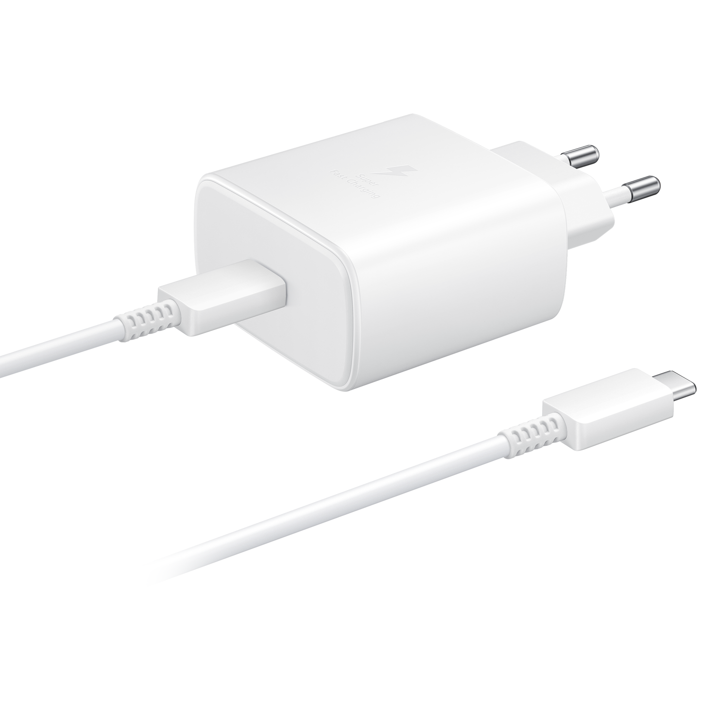 Samsung EP-TA845 + DW76767JWE USB-C nettverkslader med kabel, 45W, 4,05A, 1 x USB-C, hvit GP-PTU020SOFWQ