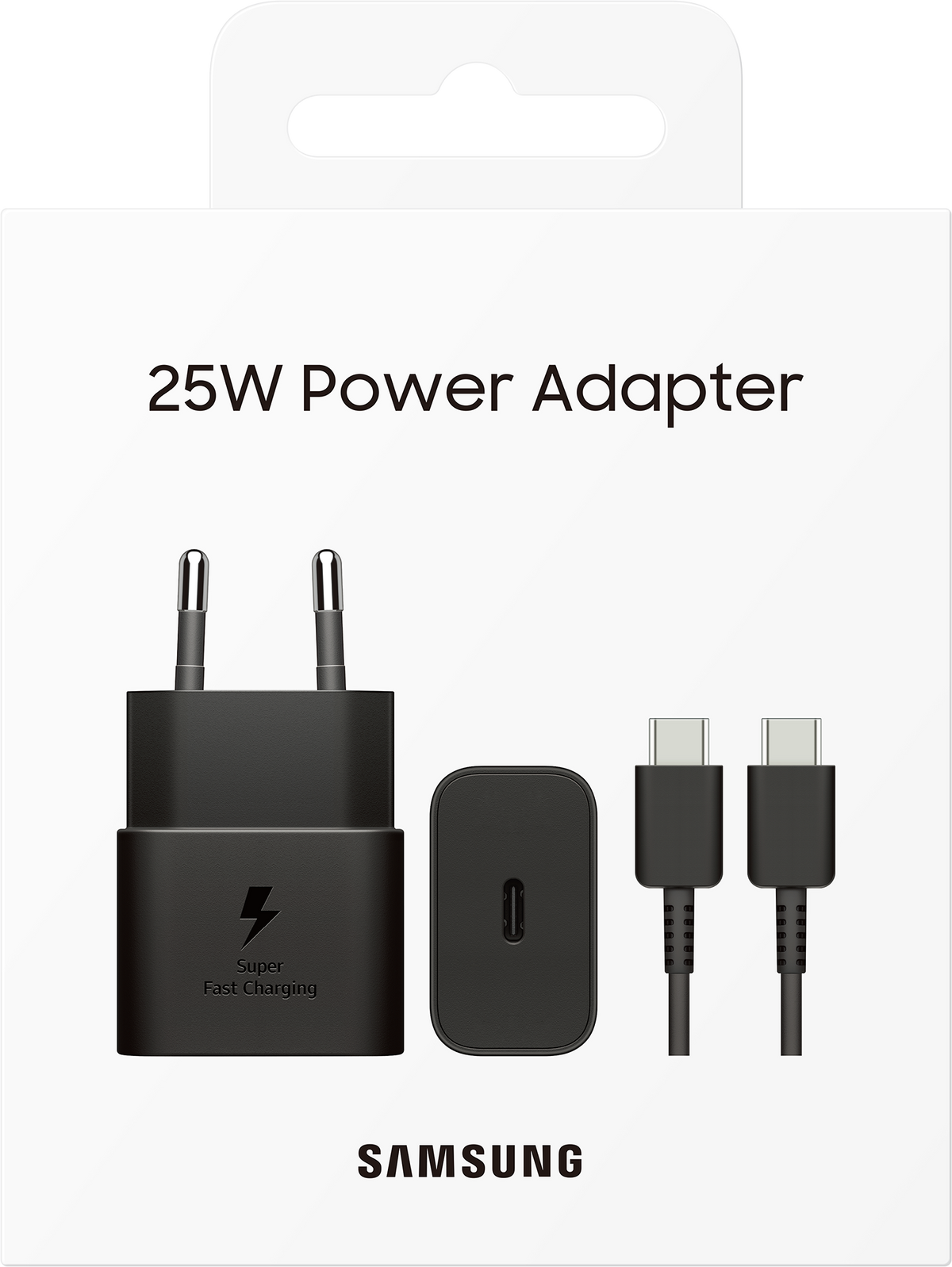 Samsung USB-C-kabel nettverkslader, 25W, 3A, 1 x USB-C, svart EP-T2510XBEGEU