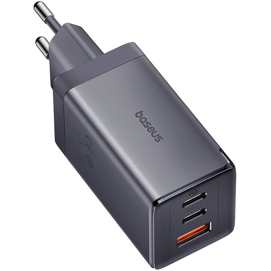 Baseus GaN5 Ultra USB-C-kabel nettverkslader Baseus GaN5 Ultra, 65W, 3,25A, 1 x USB-A - 2 x USB-C, grå P10110812827-Z1