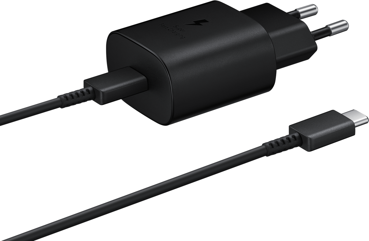 Samsung EP-TA800B + DA705BBE USB-C nettverkslader med kabel, 25W, 3A, 1 x USB-C, svart GP-PTU021SOABQ