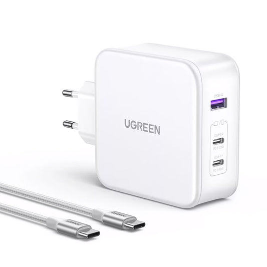 UGREEN CD289, 140W, 5A, 1 x USB-A - 2 x USB-C, hvit