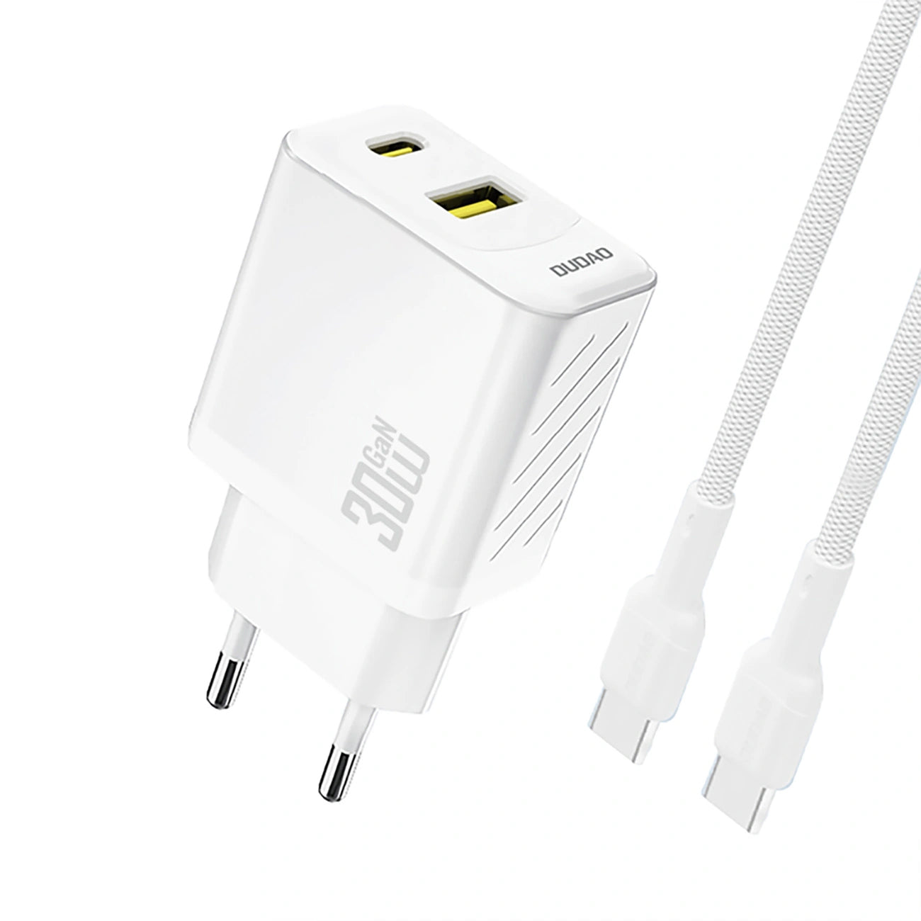 Nettlader med USB-C-kabel Dudao A27TCEU, 30W, 1 x USB-A - 1 x USB-C, Hvit