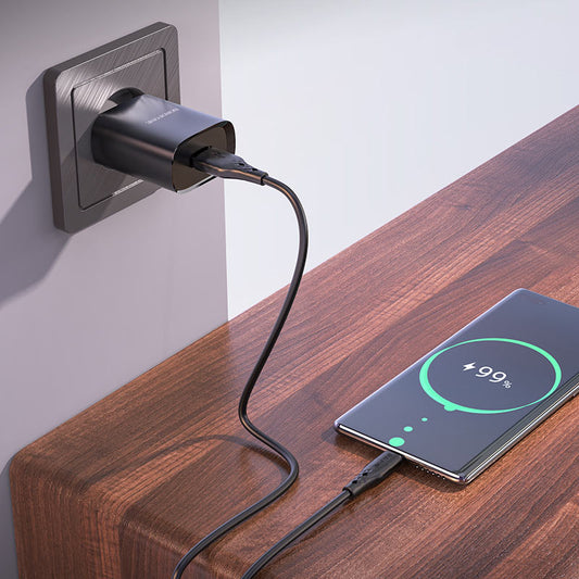 Nettverkslader med USB-C-kabel Borofone BN1, 10W, 2,1A, 1 x USB-A, svart