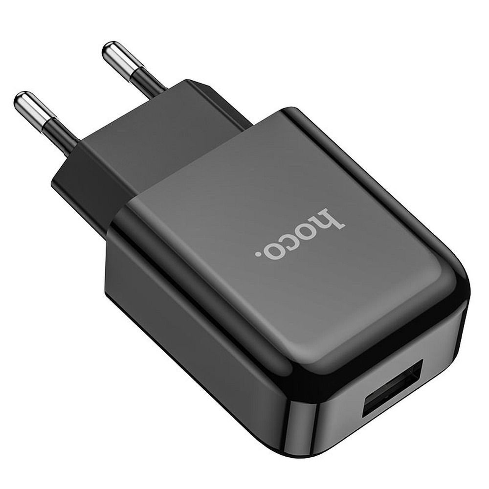 Nettlader med USB-C-kabel HOCO N2, 10W, 2A, 1 x USB-A, Svart