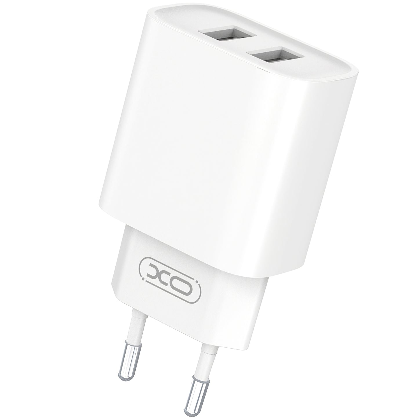 Nettverkslader med USB-C-kabel XO Design BPCE02C, 10,5 W, 2,1 A, 2 x USB-A, hvit
