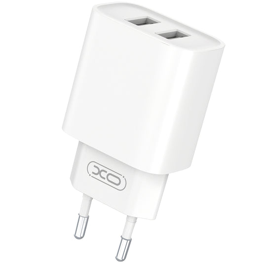 Nettverkslader med USB-C-kabel XO Design BPCE02C, 10,5 W, 2,1 A, 2 x USB-A, hvit