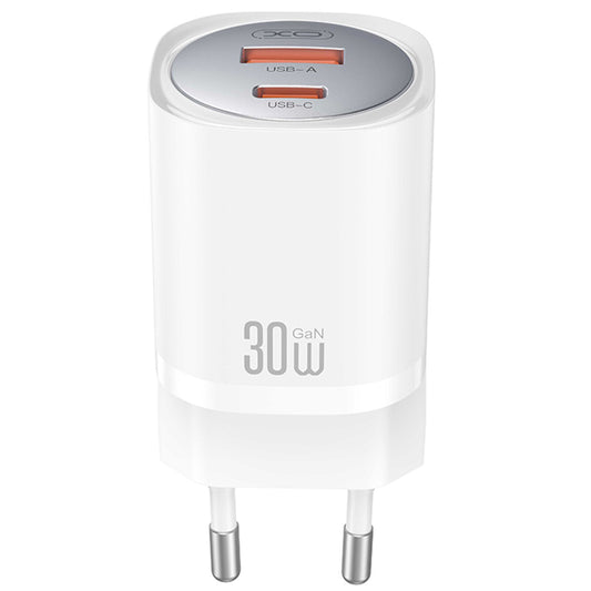 Nettlader med USB-C-kabel XO Design CE21, 30W, 3A, 1 x USB-A - 1 x USB-C, Hvit
