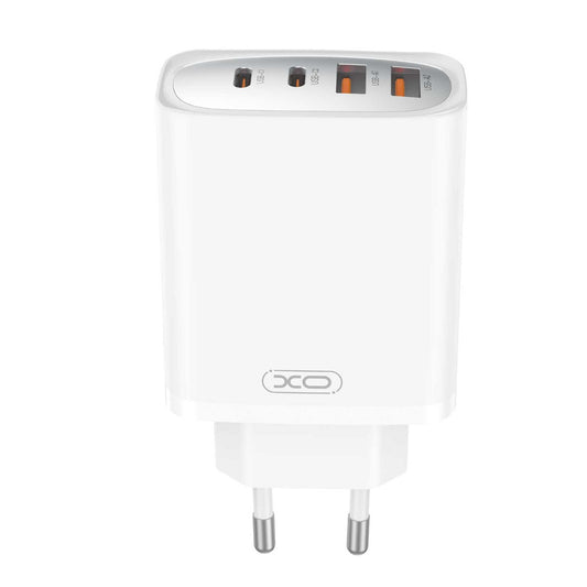 Nettlader med USB-C-kabel XO Design CE22, 45W, 3A, 2 x USB-A - 2 x USB-C, Hvit