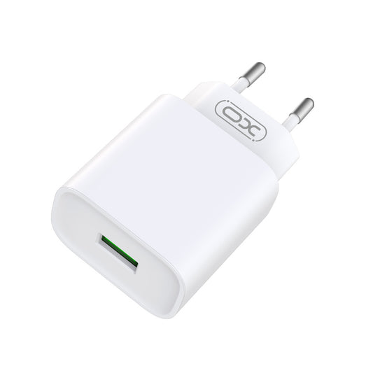 Nettlader med USB-C-kabel XO Design CE02D, 18W, 3A, 1 x USB-A, Hvit
