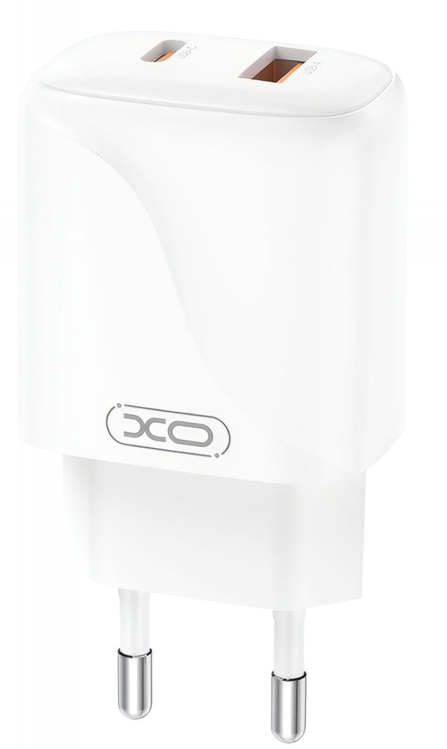 Nettlader med USB-C-kabel XO Design L158, 20W, 3A, 1 x USB-A - 1 x USB-C, Hvit