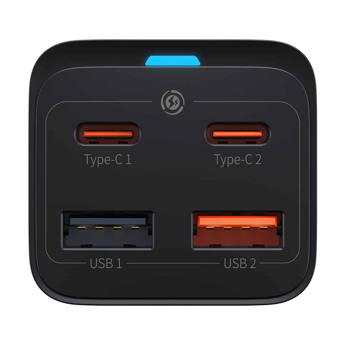 Baseus GaN3 Pro ladestasjon, 65W, 3A, 2 x USB-A - 2 x USB-C, Svart CCGP040101