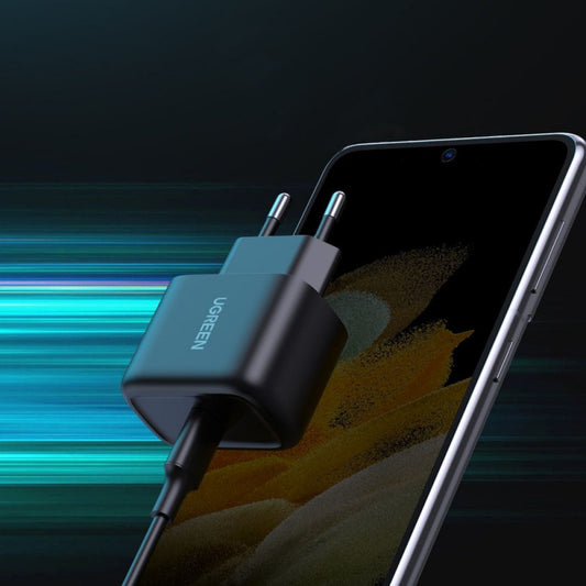 Nettverkslader med USB-C-kabel UGREEN CD250, 25W, 3A, 1 x USB-C, svart