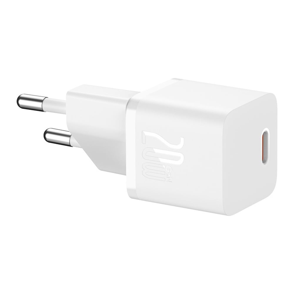 Nettlader med USB-C-kabel Baseus GaN5, 20W, 3A, 1 x USB-C, Hvit P10110900213-01