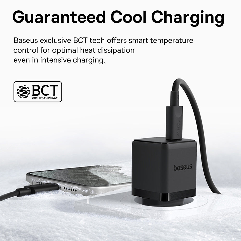 Nettlader med USB-C-kabel Baseus Palm, 30W, 3A, 1 x USB-C, Svart P10111605113-01