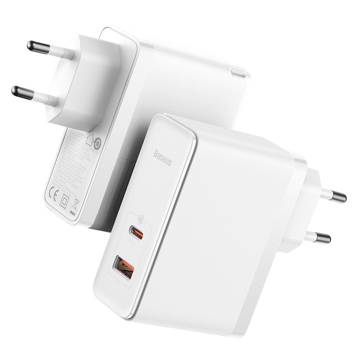 Nettlader med USB-C-kabel Baseus GaN5 Pro, 100W, 3A, 1 x USB-A - 1 x USB-C, Hvit CCGP090202