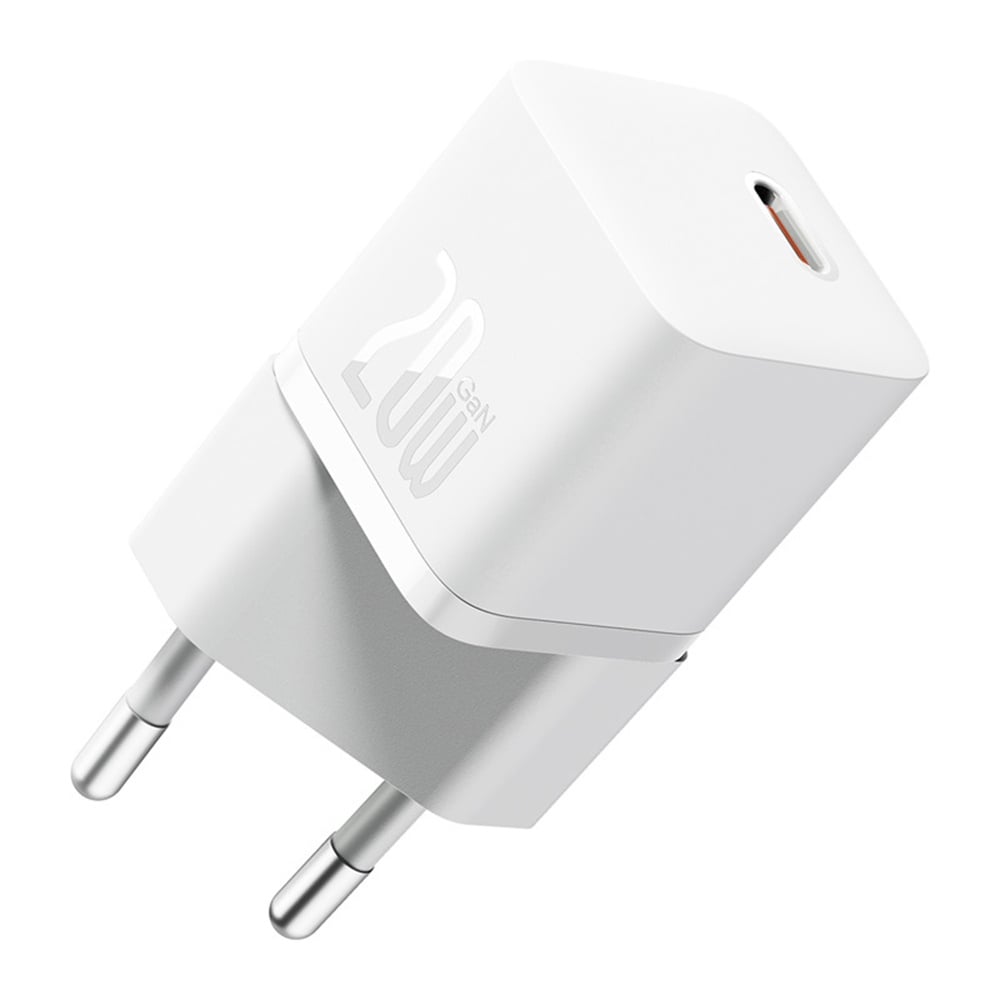 Nettlader med USB-C-kabel Baseus GaN5, 20W, 3A, 1 x USB-C, Hvit P10110900213-01