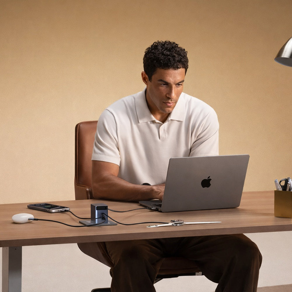 Nettlader med USB-C-kabel UGREEN X616 (65828), 100W, 5A, 1 x USB-A - 3 x USB-C, Grå