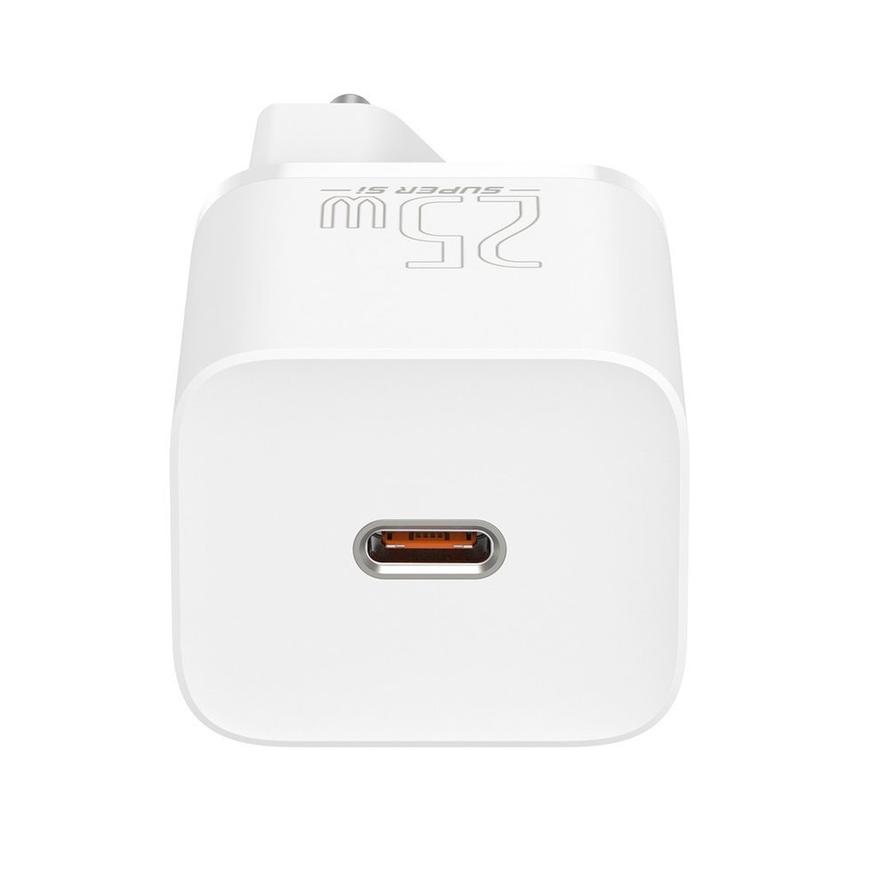 Baseus Super Si USB-C Nettlader med kabel, 25W, 3A, 1 x USB-C, Hvit TZCCSUP-L02