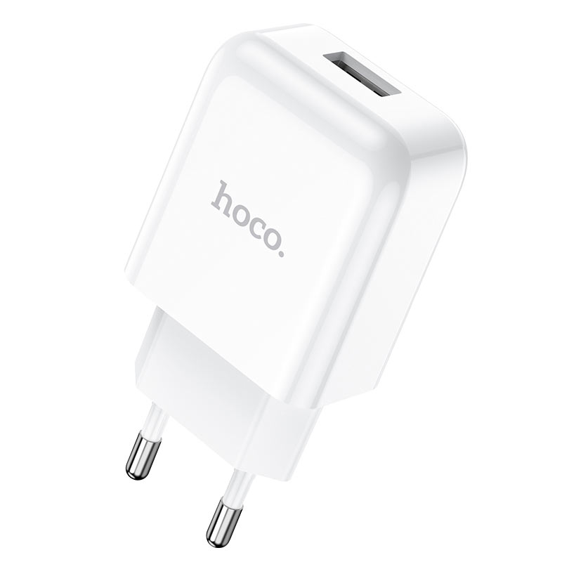 Nettlader med Lightning-kabel HOCO N2, 10W, 2A, 1 x USB-A, Hvit