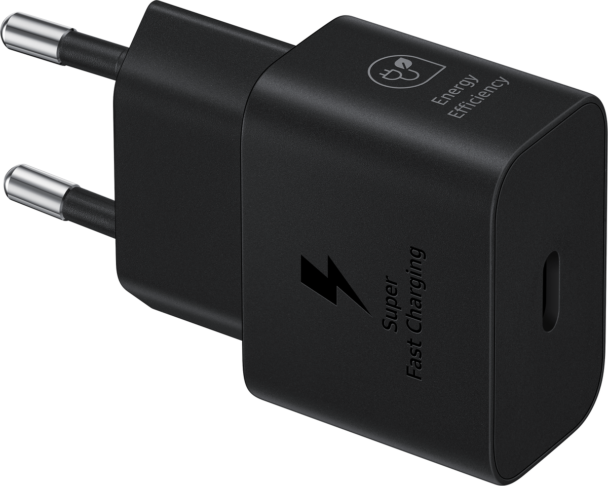 Samsung USB-C-kabel nettverkslader, 25W, 3A, 1 x USB-C, svart EP-T2510XBEGEU