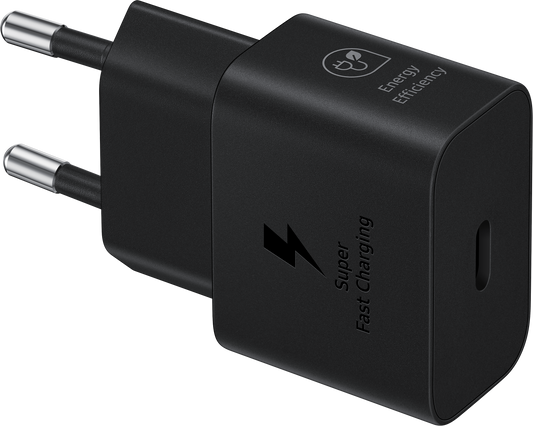 Samsung USB-C-kabel nettverkslader, 25W, 3A, 1 x USB-C, svart EP-T2510XBEGEU