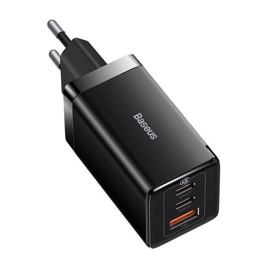 Nettlader med USB-C-kabel Baseus GaN5 Pro, 65W, 3.25A, 1 x USB-A - 2 x USB-C, Svart C0206500