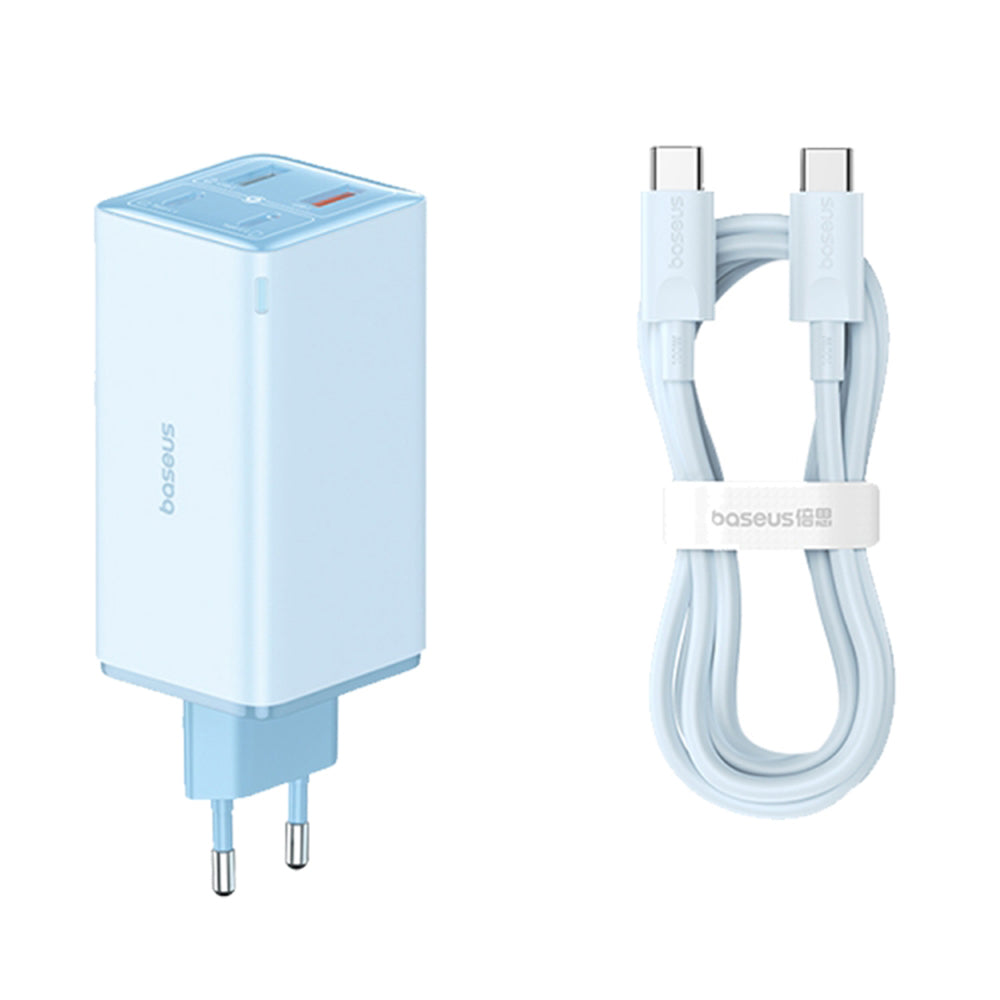 Nettlader med USB-C-kabel Baseus GaN6 Pro, 100W, 3.25A, 2 x USB-A - 2 x USB-C, Blå P10162705312-00