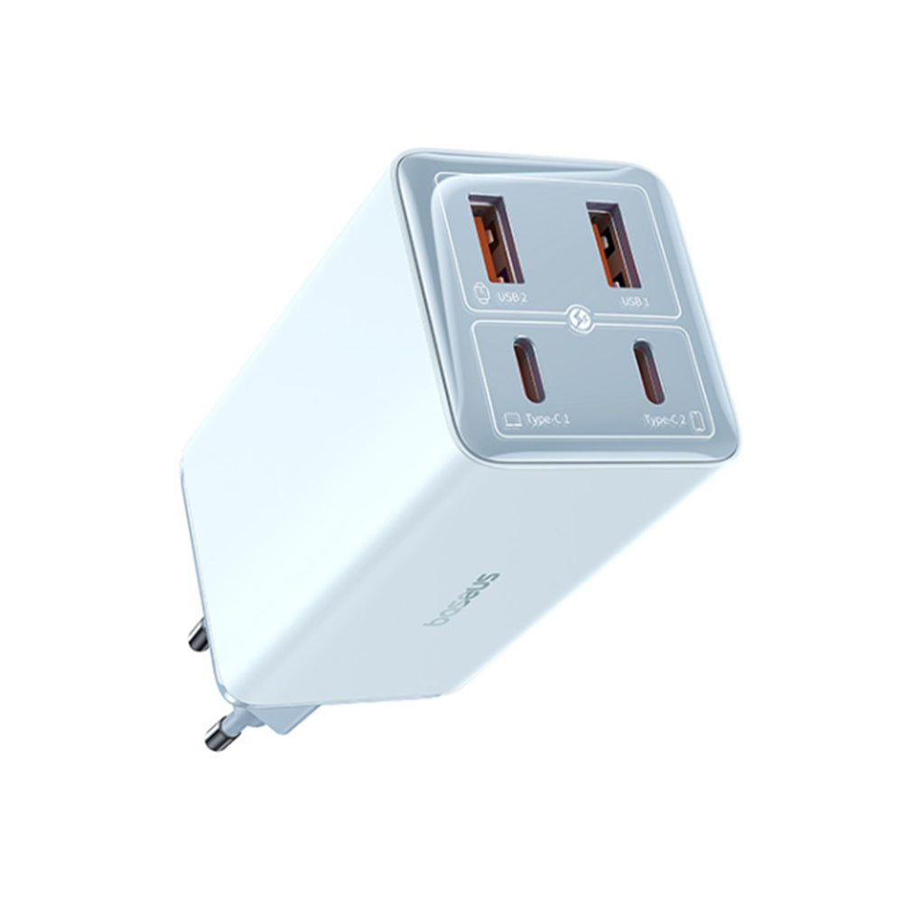 Nettlader med USB-C-kabel Baseus GaN6 Pro, 100W, 3.25A, 2 x USB-A - 2 x USB-C, Blå P10162705312-00